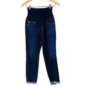 ADRIANO GOLDSMITH Jeans Womens Sz 30 Blue Skinny Maternity Dark Wash High Rib